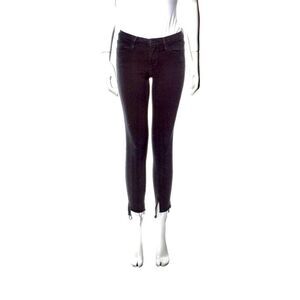 Frame Skinny Jeans Ankle in black with Raw edged hem.Perfect comfy jeans!Size 24